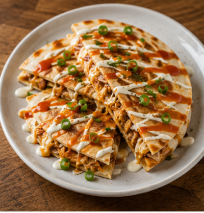 Buffalo Ranch Stuffed Flatbread