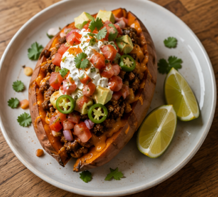 Loaded Taco Stuffed Sweet Potato